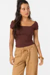 O'neill Alyssa Solid Knit Top In Brown