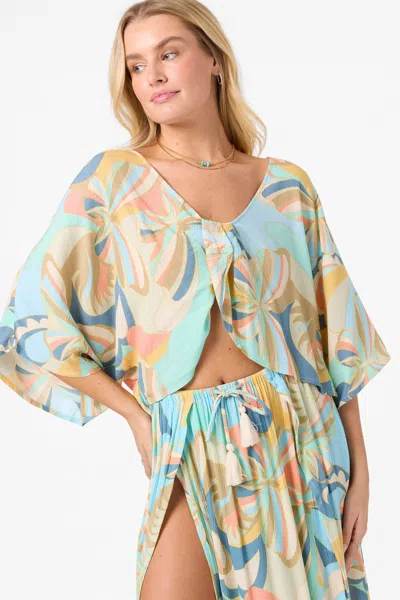 O'neill Women's Anna Printed Reversible Cover-up Top, Size Medium/large, Viscose In Multi