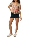 O'neill Aubrielle Pleated Puff Sleeve Top In Multi