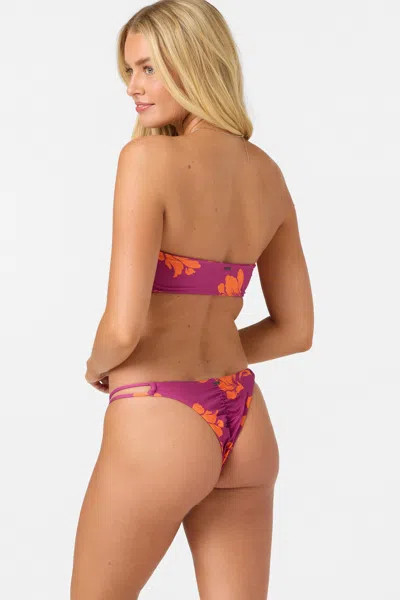 O'neill Women's Avery Painted Floral Bondi Skimpy Bottoms In Raspberry