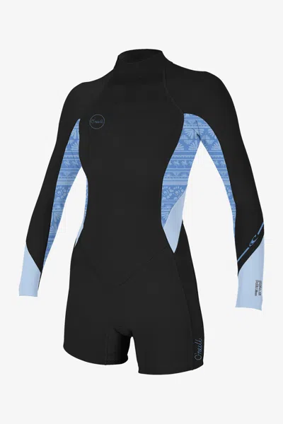 O'neill Women's Bahia 2/1mm Back Zip Long Sleeves Spring Wetsuit In Black