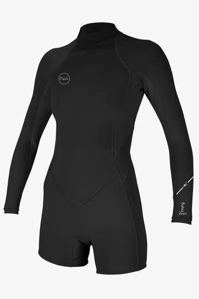 O'neill Women's Bahia 2/1mm Back Zip Long Sleeves Spring Wetsuit In Black