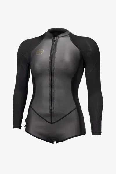 O'neill Women's Bahia 2/1mm Front Zip Long Sleeves Surf Suit In Black