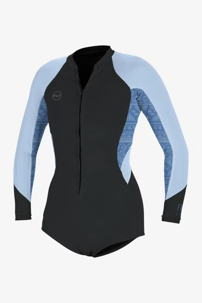 O'neill Women's Bahia 2/1mm Front Zip Long Sleeves Surf Suit In Steel/cham