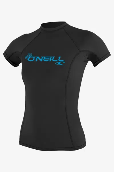 O'neill Women's Basic 50+ Short Sleeves Rash Guard In Black