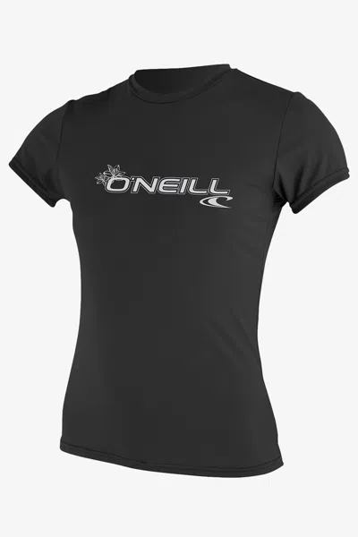 O'neill Women's Basic Short Sleeves Sun Shirt In Black