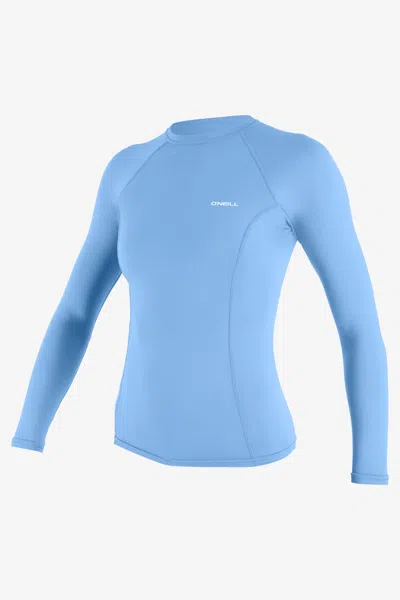 O'neill Women's Basic Skins-2 Long Sleeves Rash Guard In Blue