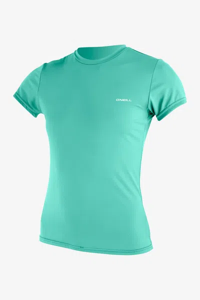 O'neill Women's Basic Skins-2 Short Sleeves Sun Shirt In Blue