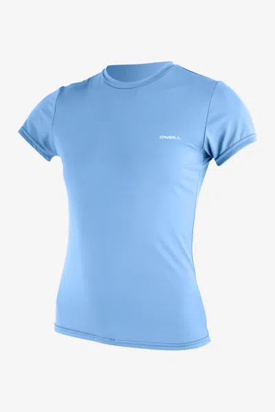 O'neill Women's Basic Skins-2 Short Sleeves Sun Shirt In Blue