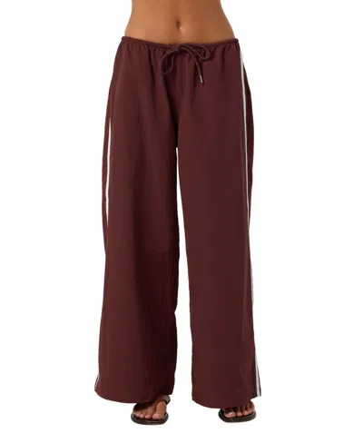 O'neill Women's Blaine Wide-leg Pull-on Pants In Chocolate