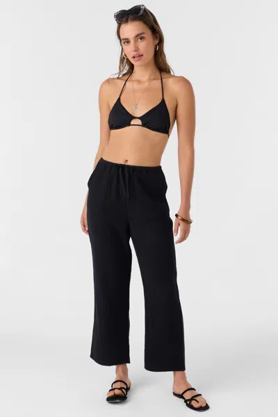 O'neill Women's Brenda Crinkle Double Gauze Beach Pants In Black