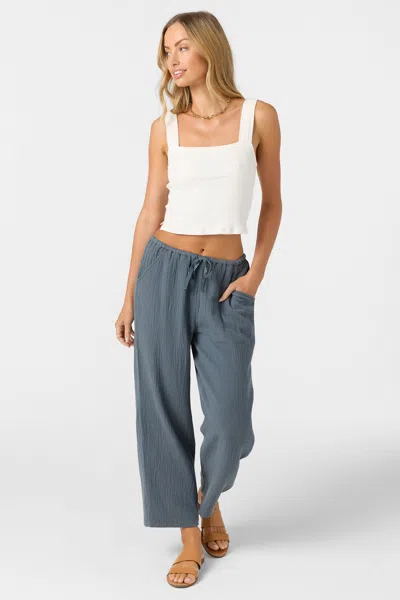 O'neill Women's Brenda Crinkle Double Gauze Beach Pants In Slate