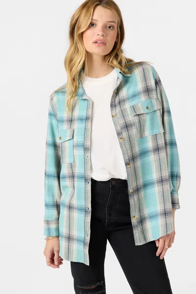 O'neill Women's Brooks Flannel Long Sleeve Top In Blue