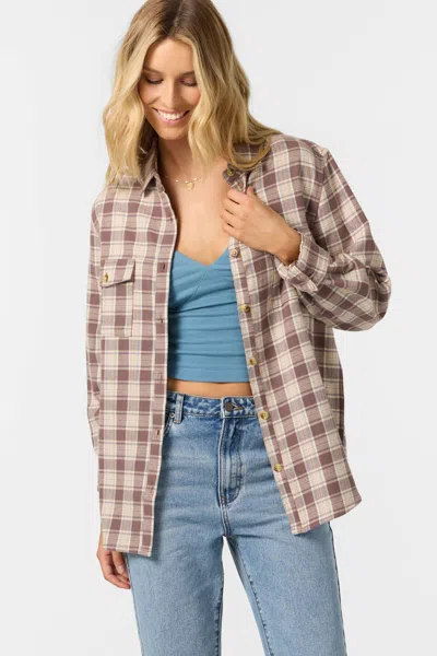 O'neill Women's Brooks Flannel Long Sleeve Top In Multi
