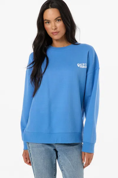 O'neill Women's Bubble Surf Oversized Crew Neck Fleece In Blue