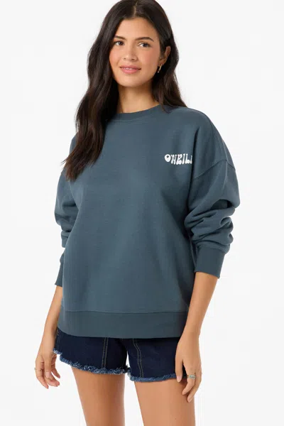 O'neill Women's Bubble Surf Oversized Crew Neck Fleece In Gray