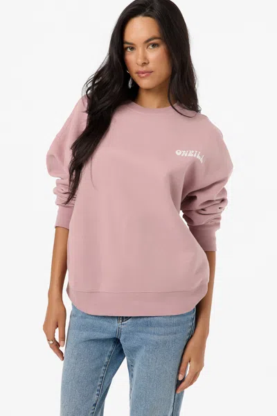 O'neill Women's Bubble Surf Oversized Crew Neck Fleece In Pink