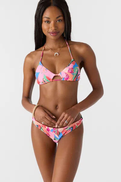 O'neill Women's Cabana Floral Amed Barely There Bottoms, Size Large, Elastane/polyamide, Best Women's Swimwe In Blue
