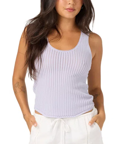 O'neill Women's Caldwell Scoop Neck Sweater Knit Tank Top In Lavender Blue