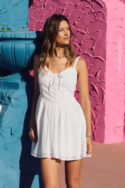 O'neill Camden Embroidered Minidress In White