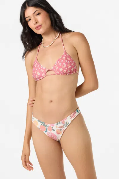 O'neill Women's Camellia Floral Madrid Revo Halter Bikini Top, Size 2xl, Elastane/polyamide, Best Women's Sw In Pink