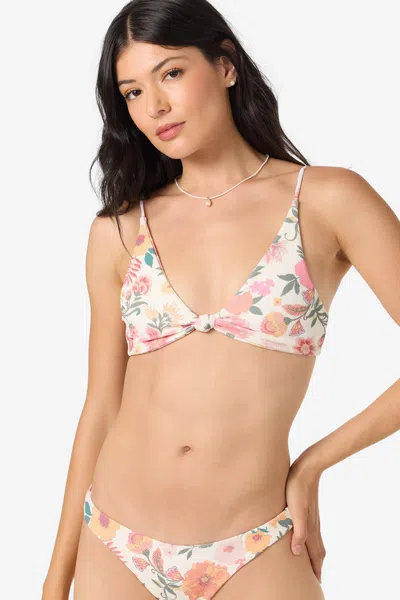 O'neill Women's Camellia Floral Pismo Bralette Bikini Top In White