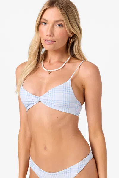 O'neill Women's Catamaran Plaid Malibu Bralette Bikini Top In Blue