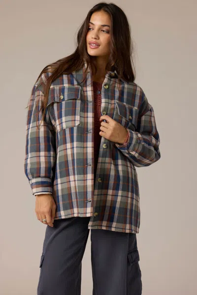 O'neill Women's Chance High Pile Lined Flannel Jacket In Gray