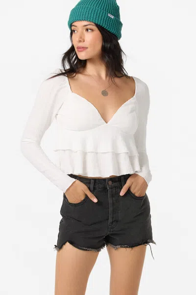 O'neill Women's Chloey Long Sleeve Top In White