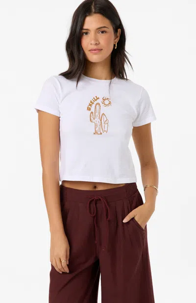 O'neill Women's Desert Sun Fitted T-shirt In White