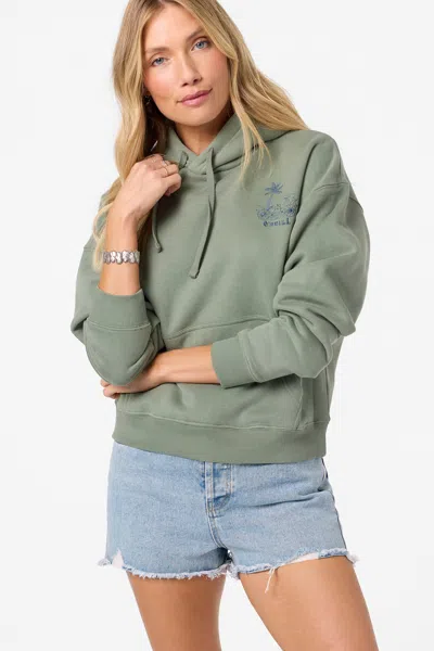 O'neill Women's Drift Hoody Pullover Fleece Jacket In Green