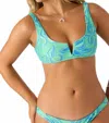 O'neill Women's Faren Popoyo Bikini Top In Jade Cream In Blue