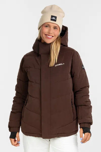 O'neill Women's Fwc Cruz Hybrid Puffer Jacket In Brown