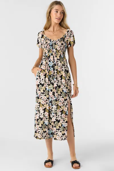 O'neill Women's Hayzel Camden Tropical Midi Dress In Black