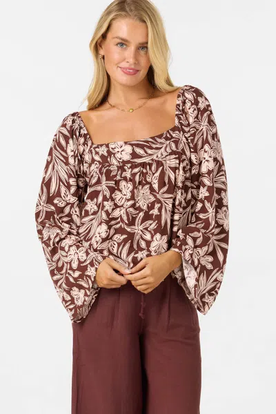 O'neill Women's Hayzel Top Long Sleeve In Chocolate