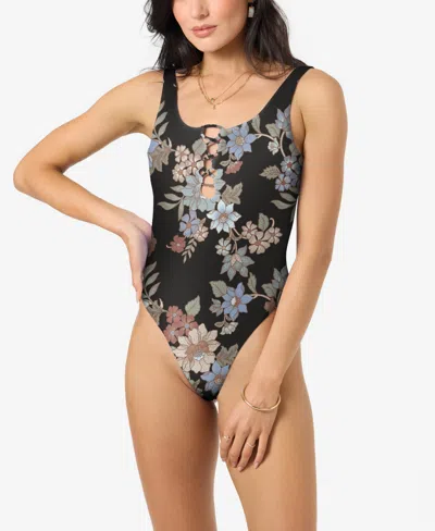 O'neill Women's Hillrose Floral Print One-piece Swimsuit In Black