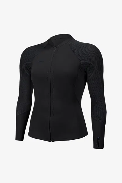O'neill Women's Hyperfreak 2mm Front Zip Jacket In Black