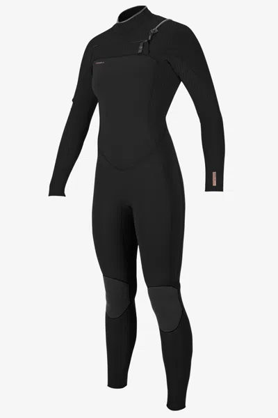 O'neill Women's Hyperfreak 4/3mm+ Chest Zip Full Wetsuit In Black