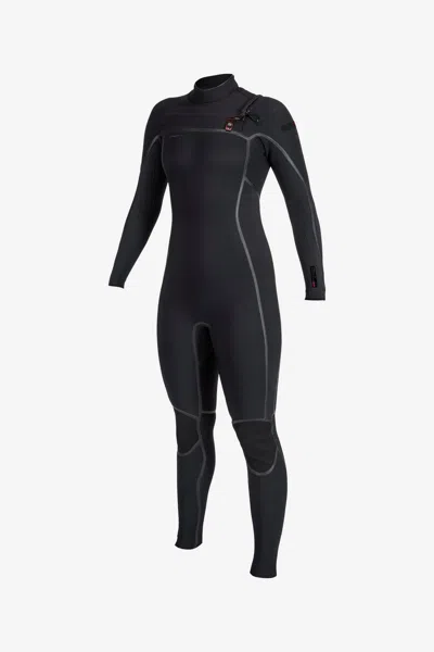 O'neill Women's Hyperfreak Fire 4/3mm+ Chest Zip Full Wetsuit In Black