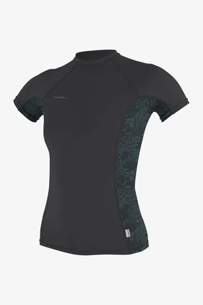 O'neill Women's Hyperfreak Skins Short Sleeves Rash Guard In Black