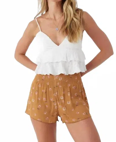 O'neill Women's Johnny Kira Floral Beach Short In Brown Sugar In Multi