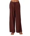 O'neill Women's Kree Drawstring Pull-on Pants In Chocolate
