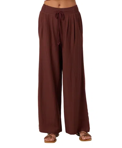 O'neill Women's Kree Drawstring Pull-on Pants In Chocolate