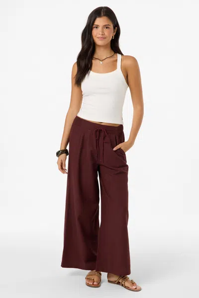 O'neill Women's Kree Linen Pants In Chocolate