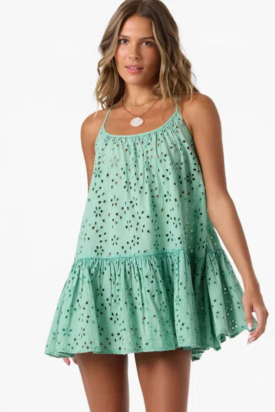 O'neill Kylee Cotton Eyelet Cover-up Minidress In Green