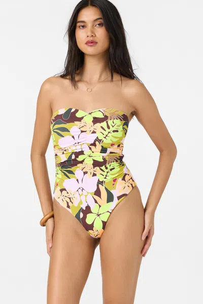 O'neill Women's Leah Tropical Geo Ubud One-piece Swimsuit, Size 2xl, Elastane/polyamide In Multi