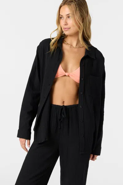 O'neill Women's Leni Relaxed Long Sleeve Top In Black