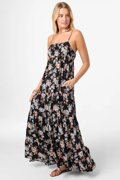 O'neill Lillie Floral Maxi Dress In Black