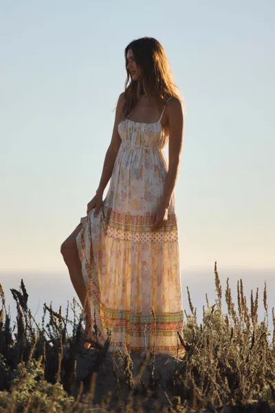O'neill Lillie Floral Border Print Tiered Maxi Dress In White