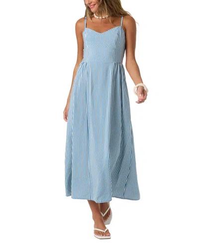 O'neill Women's Linden Stripe Sweetheart Neck Dress In Blue
